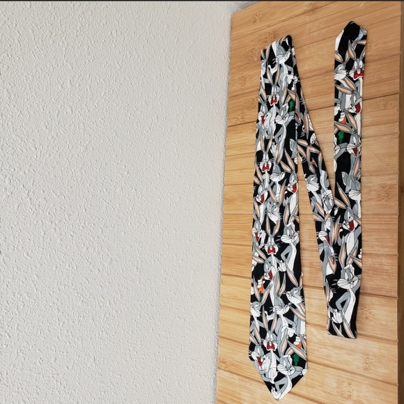 LOONEY TUNES MANIA 1993 Vintage Bugs Bunny 100% Silk Men's Necktie NWT - Picture 3 of 6